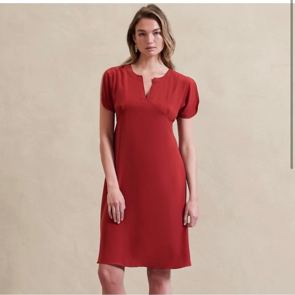 BANANA REPUBLIC FACTORY SPLIT-SLEEVE MIDI DRESS